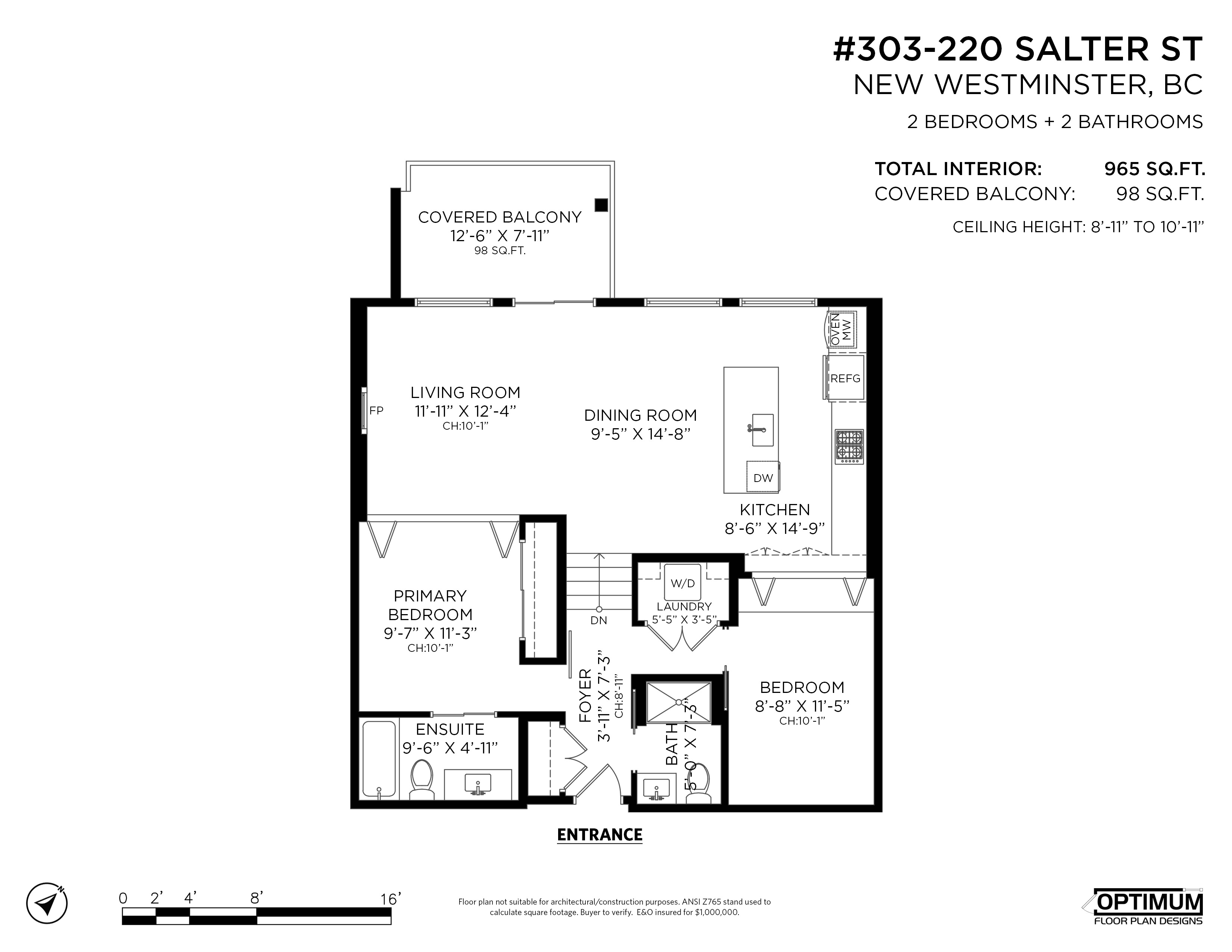 Floor plan for 303-220 Salter Street New Westminster — The Glasshouse Lofts